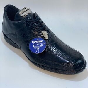 Belvedere Bene 2010 Black Ostrich Leg Leather Sneakers Men’s‎ 9 NIB